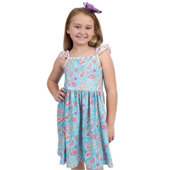 Pete & Lucy paisley Blue Ruffled  Sundress. Size 12/18 month - Picture 1 of 5